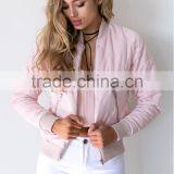 New in Style Woman Soft Shell Jacket Quilted Bomber Jacket Wholesale thumbnail-3