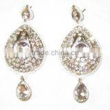 White Silver Beads Dangler EARRING Pair thumbnail-2
