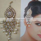 Hair Accessory JHOOMAR JHUMAR Passa TIKA CRYSTAL BEADS GOLD PLATED thumbnail-1