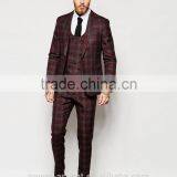 2016 Men's Red Tartan Check Slim Fit Suit Jacket thumbnail-4