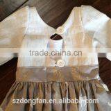 2017 Girls Christmas Reindeer Holiday Dress Stripe Woven Cotton Printed Dress thumbnail-2