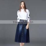 Elegant Stylish Women Long Jeans Skirts High Quality thumbnail-2