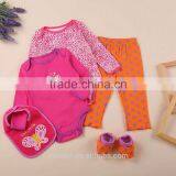 100% Cotton Autumn Europe 5pcs Rompers Suit Baby Clothing Sets thumbnail-3