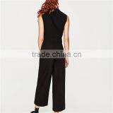 Cotton Sleeveless Long All Black Formal Jumpsuits and Rompers thumbnail-4