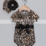 Hot Brown Leopard Girl Romper With Beanie Fancy Baby Onesie Fashion Girl Baby Clothes For Newborn CS90425-26
