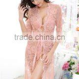 Foreign Trade Lingerie High-end European and American Big Sexy Lace of the Dress Code Black Pajamas Containing Three Eyelash Sui thumbnail-5