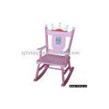 Child Furniture Crown Series Wooden Pink Rocking Chair thumbnail-1