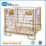 Collapsible metal steel wire mesh warehouse storage containers