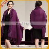 Brand New Design Rabbit Fur Trim Wool Knitted Warm Super Winter Shawl thumbnail-2