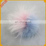 Hot sale real raccoon fur light blue and pink accessory pompom ball