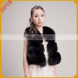 High Quality Womens Fashion Black Fur Gilets/waistcoat thumbnail-3