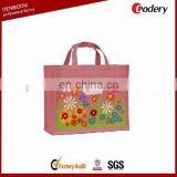popular flower printing washable jute carrier bag