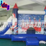 White house jumping christmas inflatable snowman toy playground for kids