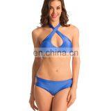 Shimmer Blue Cross Wrap Bikini Set thumbnail-1