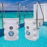 Swimming pool integrated filter, pipeless pool filter