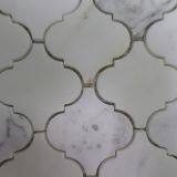 Carrara White Arabesque Lantern Shaped Mosaic Floor Tiles thumbnail-3