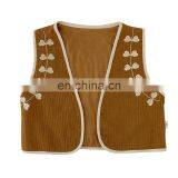6630 Children Clothing Fashion Spring Outwear Baby Girl Embroidered Vest
