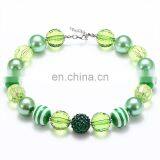 St. Patrick Day Girl Necklace Kids Green Chunky Bubble Beads Necklace Candy Holiday Jewelry Gift thumbnail-1