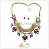 China Wholesale Newest Flower Design Gold Necklace thumbnail-3