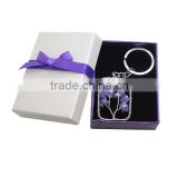 Natural square shape lucky tree amethyst chip keychain