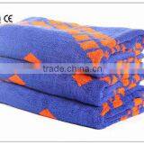 Large Size Blue Jacquard Pure Cotton Terry Bath Towel thumbnail-3