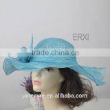 2015 New Style Women Wide Brim Flower Sinamay Hat In Different Color thumbnail-6