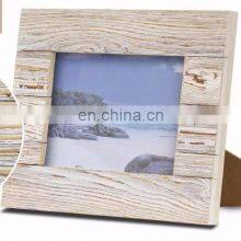Distressed Wood 5 X 7 Picture Frame - White Solid Wooden Wall Hanging And Table Standing Photo Frame