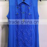 newest fabric embroidery voile ladies tops