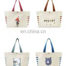 Extra Large Blue Handle Reusable 12oz 16oz Blank Thick Custom Logo Printed Women Fashion Patterns Hand Cotton Canvas Tote Bag thumbnail-5