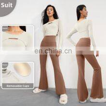 Hollow Cutout Sports Plain T-Shirts Women Custom Logo Sportswear Breathable Yoga Fitness Tops thumbnail-4