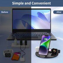 Shenzhen Luxury Led Night Light Foldable Portable 15W Fast Charging 4 In 1 Wireless Phone Charger For Apple thumbnail-4