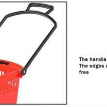 Plastic Supermarket Shopping Basket With Telescopic Handle With Wheels Plastic Crate thumbnail-5