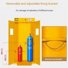 Sicherheits-Schrank für brennbare Gase (gelb) | Halterung für Sauerstoff- und Acetylenflaschen thumbnail-4