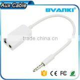 2016 Best Selling Products 3 Ring Male To 2 3.5mm Female TRRS AUX Audio Adapter Cable for Mobile Phone Express Supplier's Choice thumbnail-5