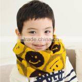 Hot Selling 2014 Winter Latest Cute Smile Face Pattern Knitted Kids Circle Loop Scarf thumbnail-1