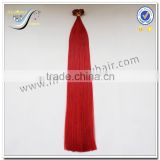 100% italy keratin glue double drawn red flat tip human hair extensions                        
                                                Quality Choice