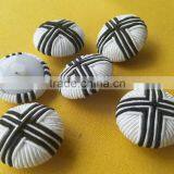 Black and White Strips Cord Braided Fabric Covered Button -- F1532 thumbnail-3