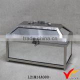 Glaring Silver Finish Decorative Trinket Mirrored Box