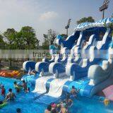 Inflatable water slide for waterpark swimming pool