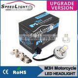 SpeedLight Upgrade Verstion M3H Motorcycle LED HeadLight Bulb H4 Hi Low 3 Side