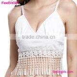 Fashion White Dance Fringe Girls Dance Crop Tops thumbnail-5