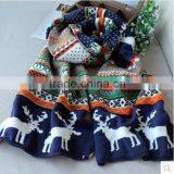 100% Acrylic Chunky Jacquard Double Knitted Scarf thumbnail-2