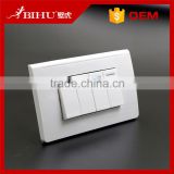 High Temperature Resistance Fireproof PC panel 4 gang 1 way 2 way wall switch
