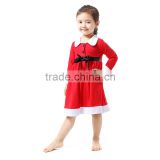 baby girls new fashion frock for Christmas one pieces long sleeve red cotton Christmas frock for sweet baby