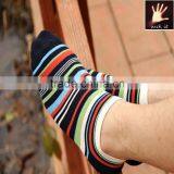 Men Cotton Casual Stripe Ankle Socks thumbnail-2