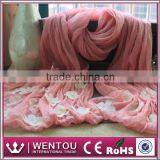 Fashion New Solid Flowers Wrinkled 100% Acrylic Scarf Wholesale thumbnail-1