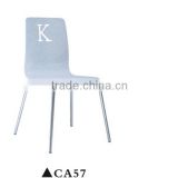 Stainless steel chair furniture wood design curved plywood dining chair CA57