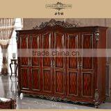 Best Quality Living Room Plate Wood Combined Wardrobe Hand Carving Wooden Wardrobe thumbnail-1