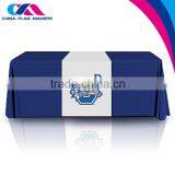 custom trade show double layer gold nylon desk table cloth