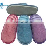 lady OEM terry side stitching indoor slippers